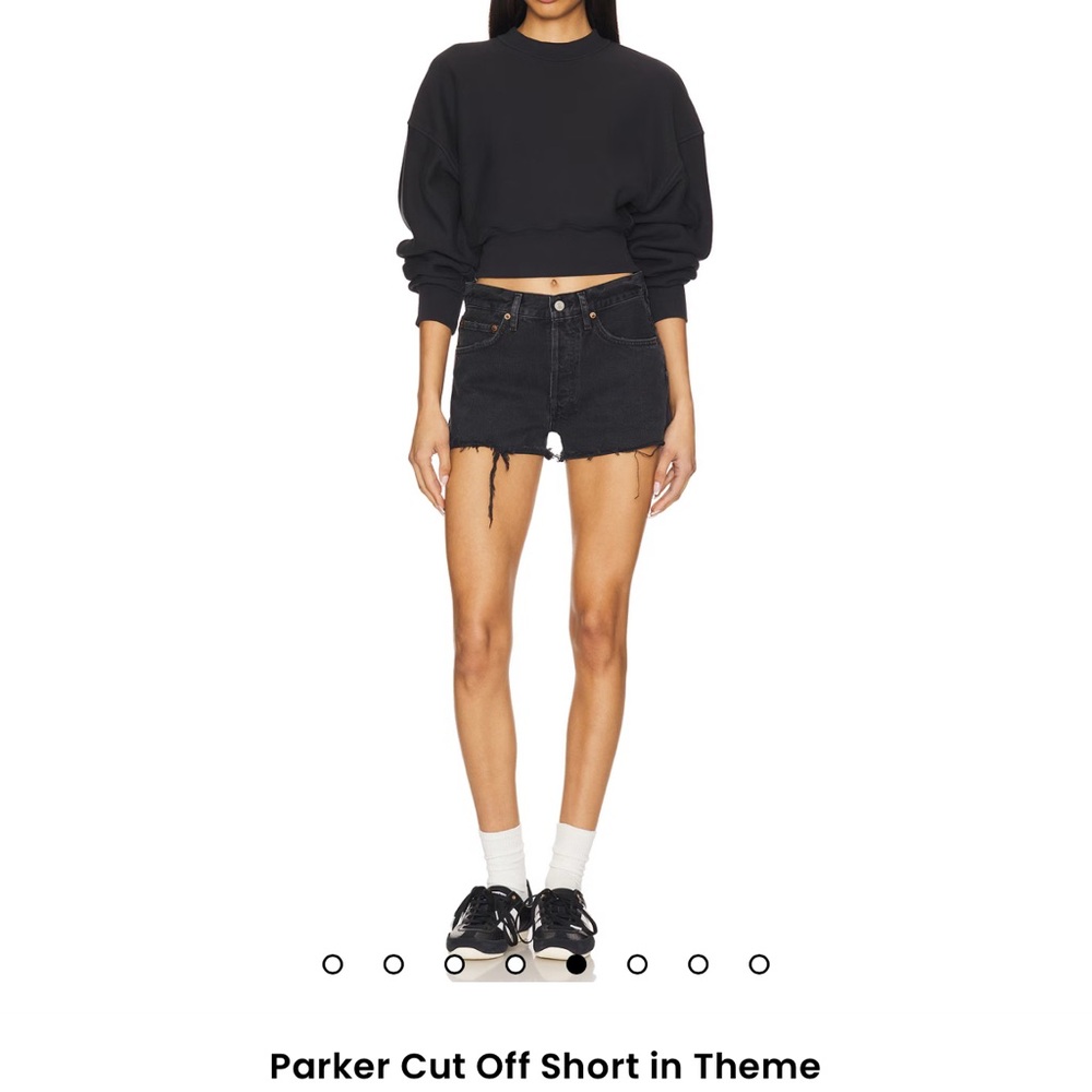 Agolde Black Jean Shorts Parker Cut